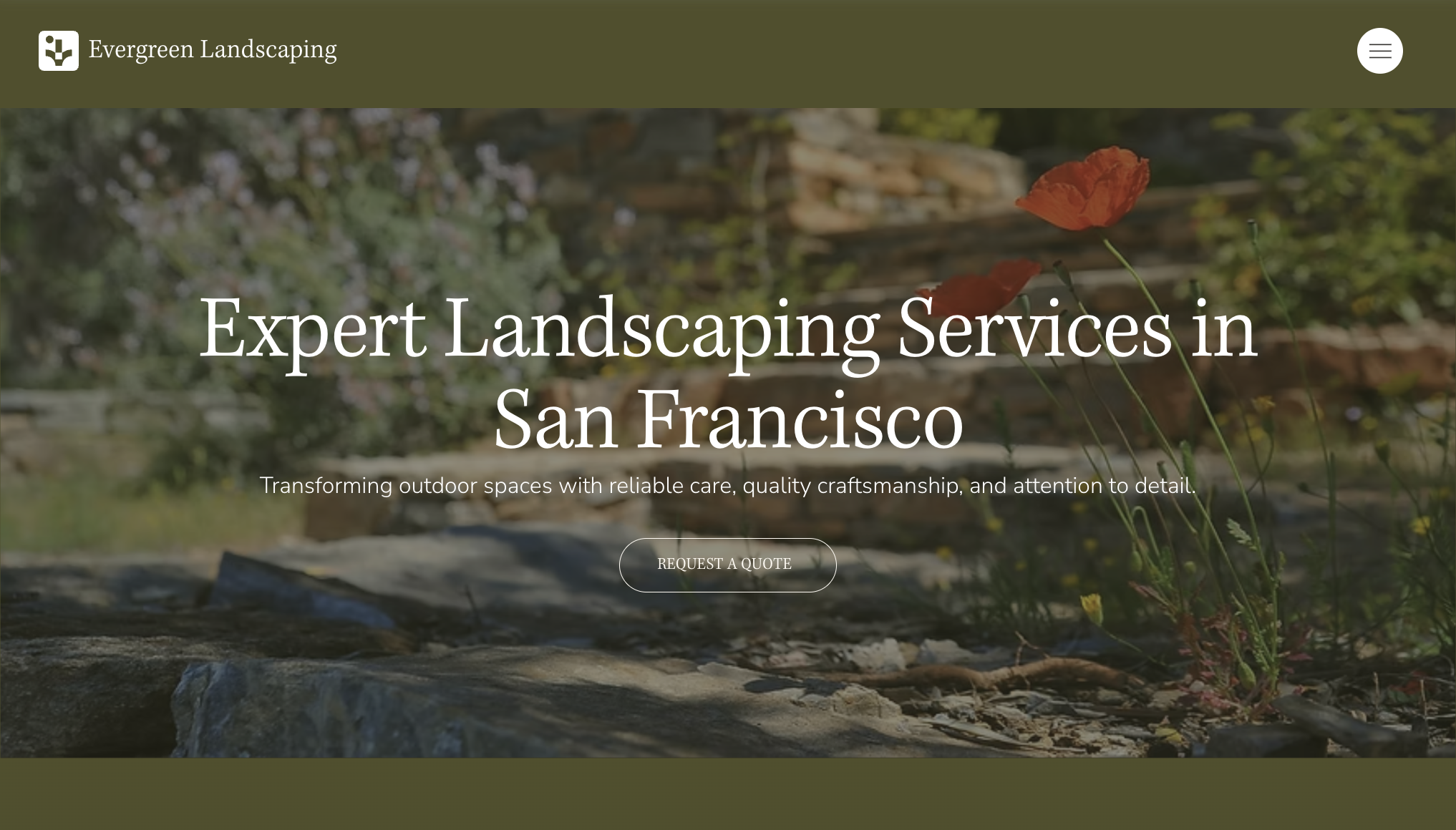 landscaping company website mockup – Evergreen Landscaping small business website